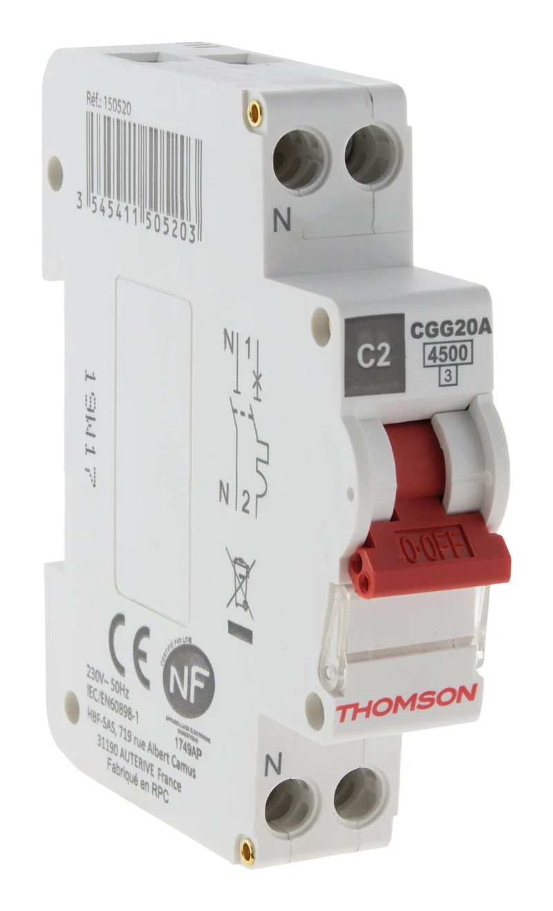 Disjoncteur à vis PH+N - 4,5KA - Thomson