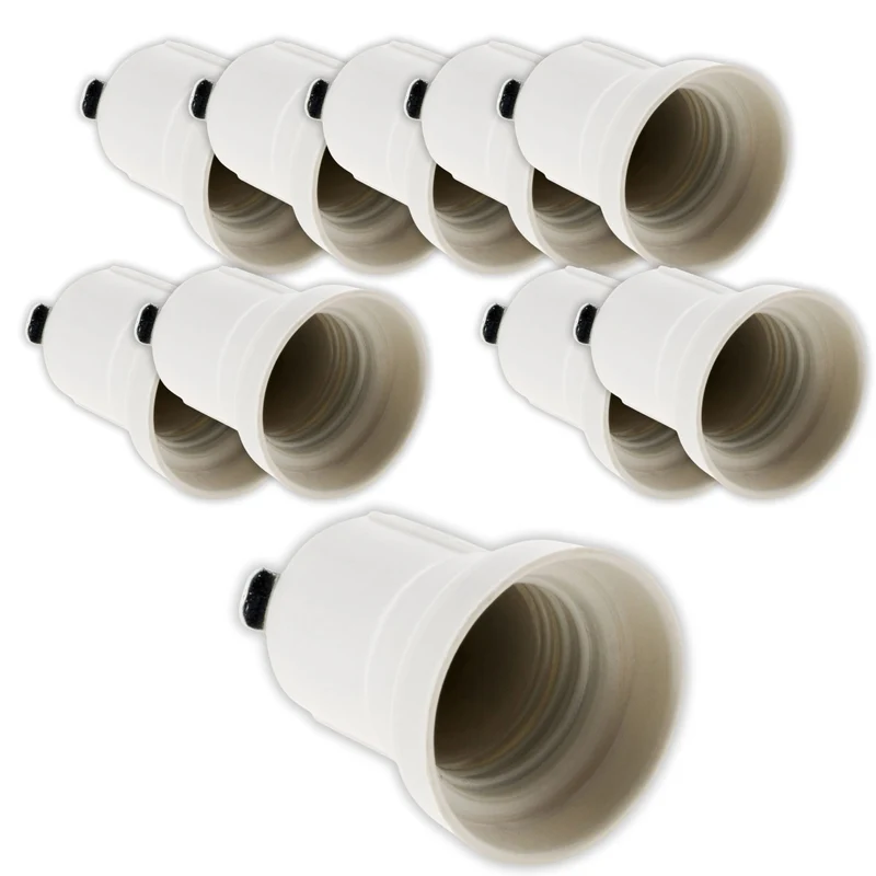 Lot de 10 douilles E27 Résine avec patte équerre - Blanc - Zenitech