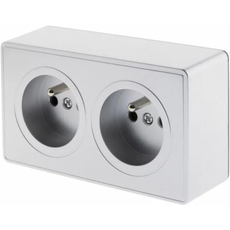 Double ou triple prise câblée en saillie + plaque - Kalya - Zenitech
