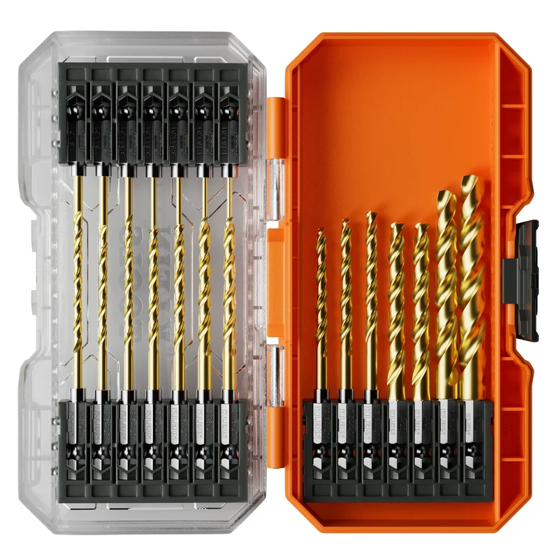 DRILL BIT SET, TITANIUM, 21-PIECE