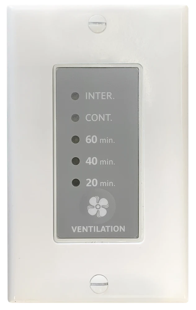 Decora-style wall-mounted control/timer for residential air exchangers