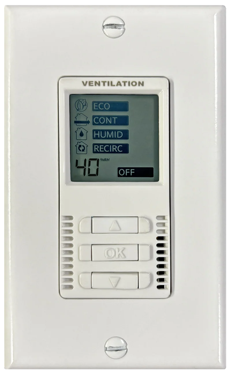 Digital Decora-style wall-mounted control/timer for residential air exchangers