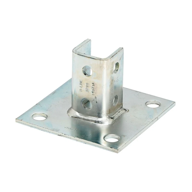 POST BASE 6X6X3-1/2" FOR 1-5/8X1-5/8" CHANNEL HDG