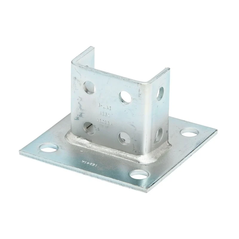 POST BASE 8X3-1/8X1-5/8" FOR 1-5/8X3-1/4" CHANNEL HDG