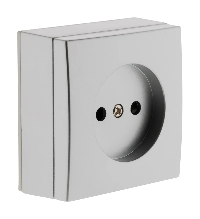 Prise 2P 10A saillie chrome - Zenitech