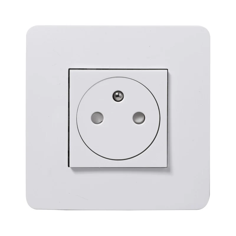 Prises affleurante 2P+T + plaque Unica - blanc - Schneider