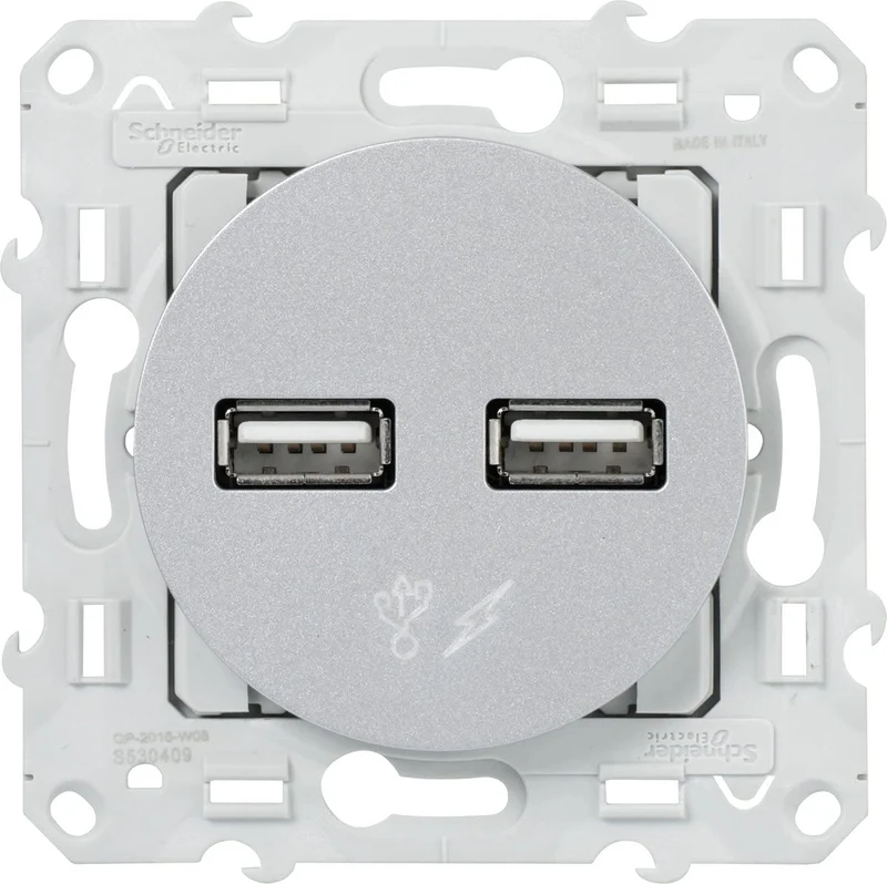 Double chargeur USB 2,1A 5V - Odace - Schneider