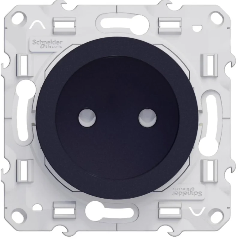 Prise 2P anthracite à vis connexion rapide encastrée - Odace - Schneider