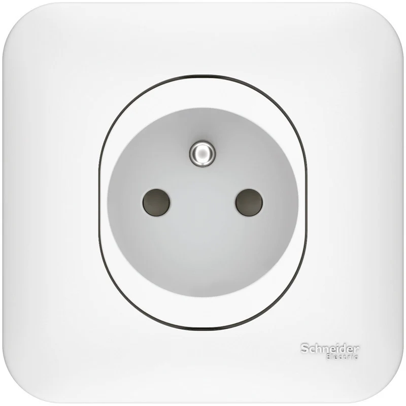 Prise 2P+T 16A connexion auto - Ovalis - Schneider