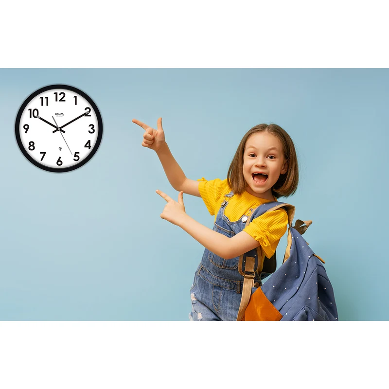 Horloge Naturalis radiocontrôlée Ø30cm - Noir - Orium