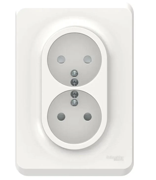 Double prise 2P+T bornes automatiques 16A - Unica - Schneider