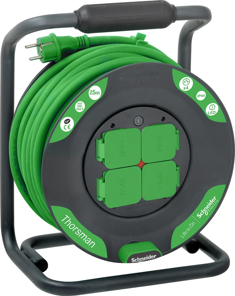 Enrouleur bricolage H07RNF 4 prises - Schneider