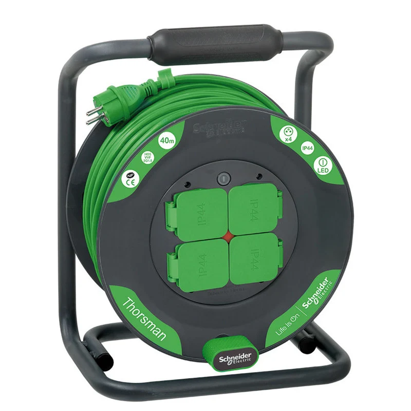 Enrouleur bricolage H05VVF 4 prises - Schneider
