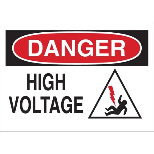 SIGN POLYSTYRENE 10X14" "DANGER HIGH VOLTAGE"