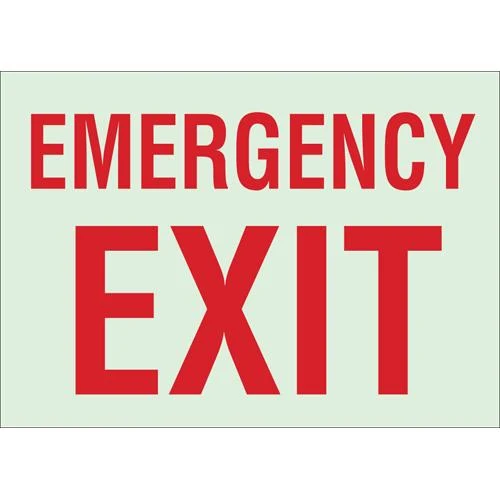 SIGN POLYESTER 10X14" EMERGENCY EXIT PHOTOLUMINESCENT