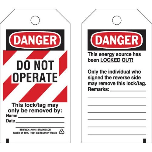 TAG POLYESTER 5.75X3" "DANGER DO NOT OPERATE" 25/PKG
