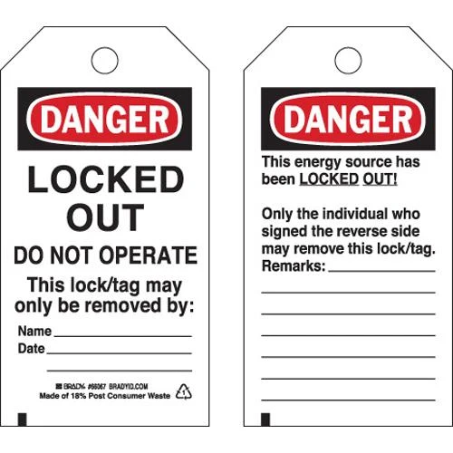 TAG POLYESTER 5.75X3" "DANGER DO NOT OPERATE" 25/PKG