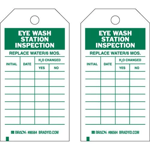 TAG POLYESTER 5.75X3" "EYEWASH STATION INSPECTION" 10/PKG