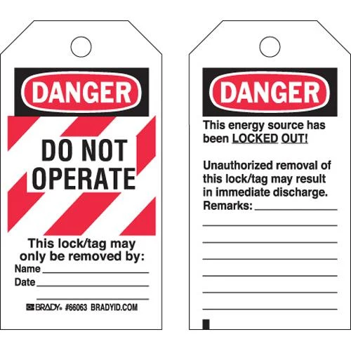 TAG POLYESTER 5.75X3" "DANGER DO NOT OPERATE" 25/PKG