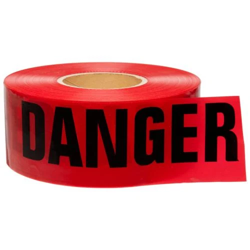 BARRICADE TAPE 3"X1000' DANGER BLACK/RED