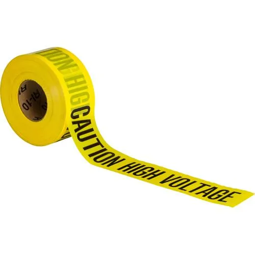 BARRICADE TAPE 3"X1000' CAUTION HIGH VOLTAGE YELLOW