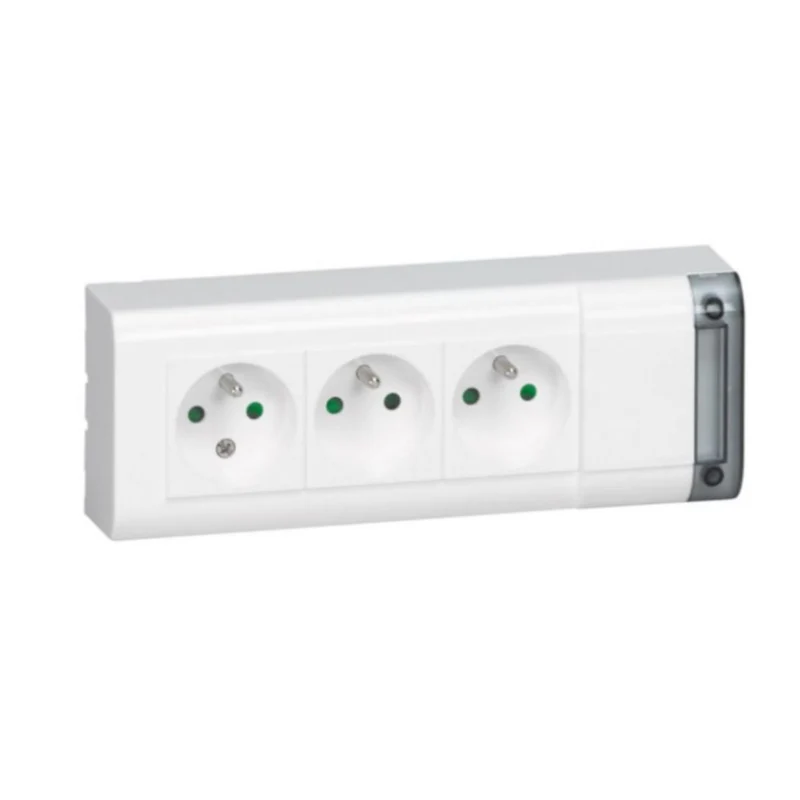 Multiprise 3x2P 208mm fixation murale ou mobile - Legrand