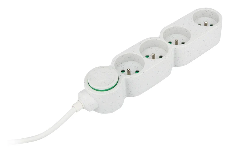 Bloc multiprise Home Green plastique recyclé 2P+T - Zenitech