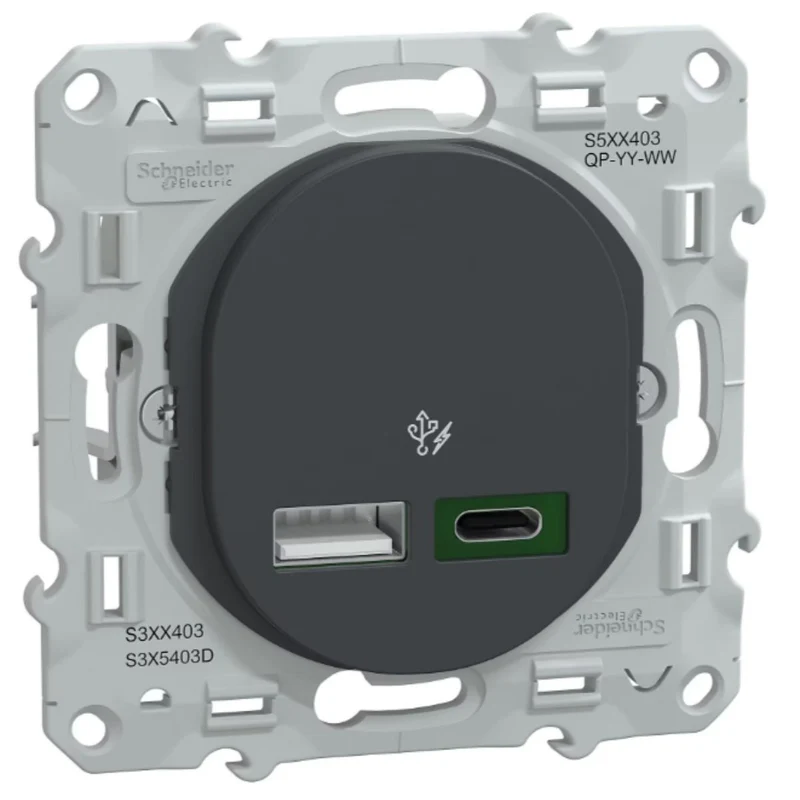 Chargeur USB A 7,5W + C 45W type C - Ovalis Schneider