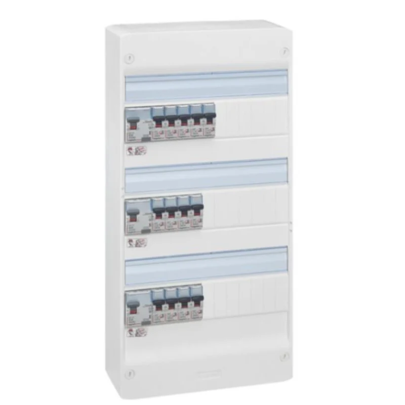 Tableau électrique Drivia pré-équipé T5 - 39 modules - 3 rangées + 13 disjoncteurs + 3 ID 30mA - Legrand