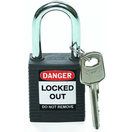 SAFETY PADLOCK ABUS ALUMINUM 1.5" ONE KEY BLACK