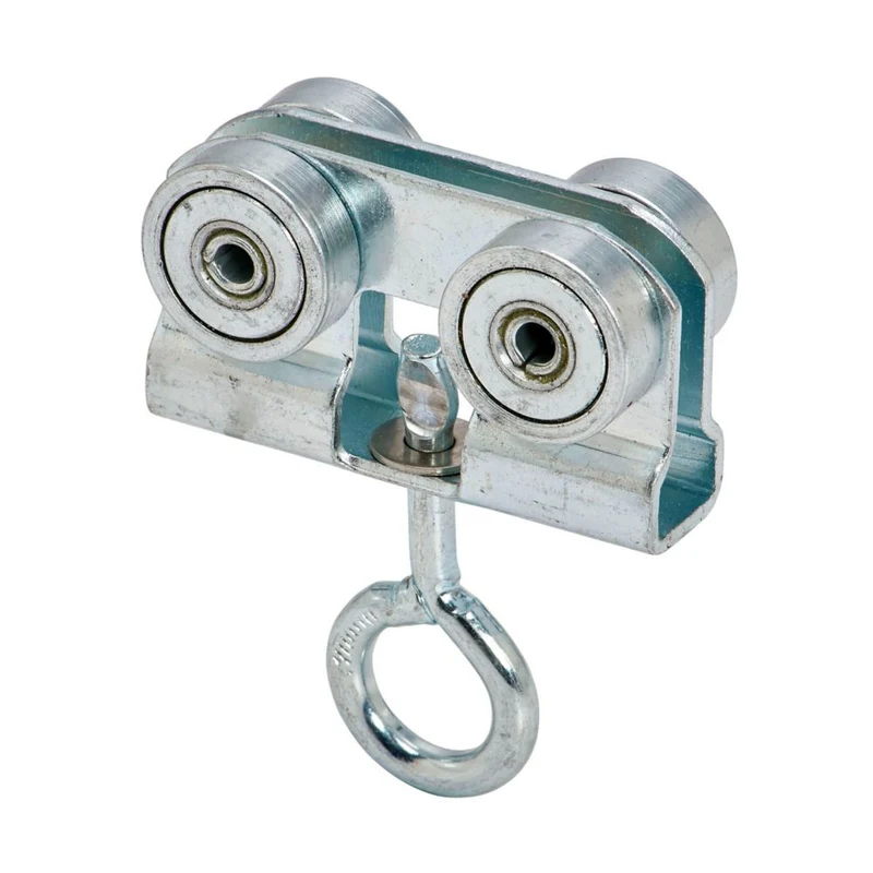 TROLLEY 4-BEARING LIGHT DUTY WITH 3/4" ID EYE HOOK ZINC