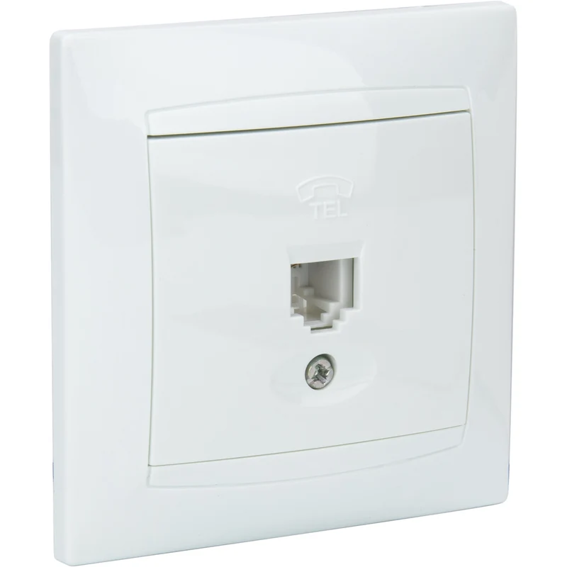 Prise RJ11 encastrée Zyna - Blanc - Zenitech