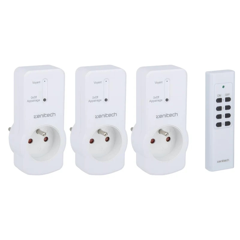 Pack de prises télécommandées - blanc - Zenitech