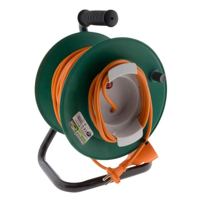 Enrouleur sans prise 2x1,5 mm² métal coupe circuit - Zenitech