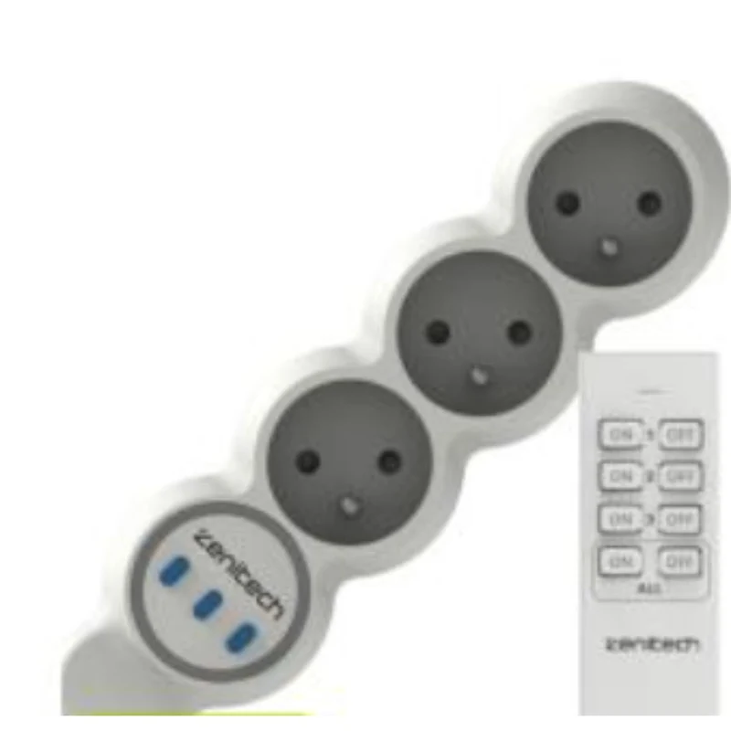 Multiprise 3 prises 2300W + télécommande Blanc - Bolea - Zenitech