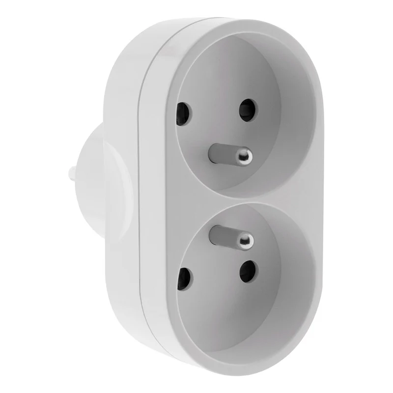 Multiprise biplite façade 16A - blanc - Zenitech