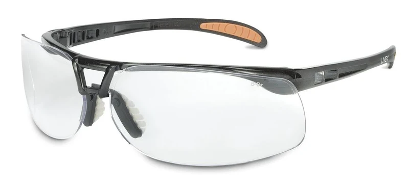 SAFETY GLASSES PROTEGE METALIC BLACK FRAME CLEAR HS LENS