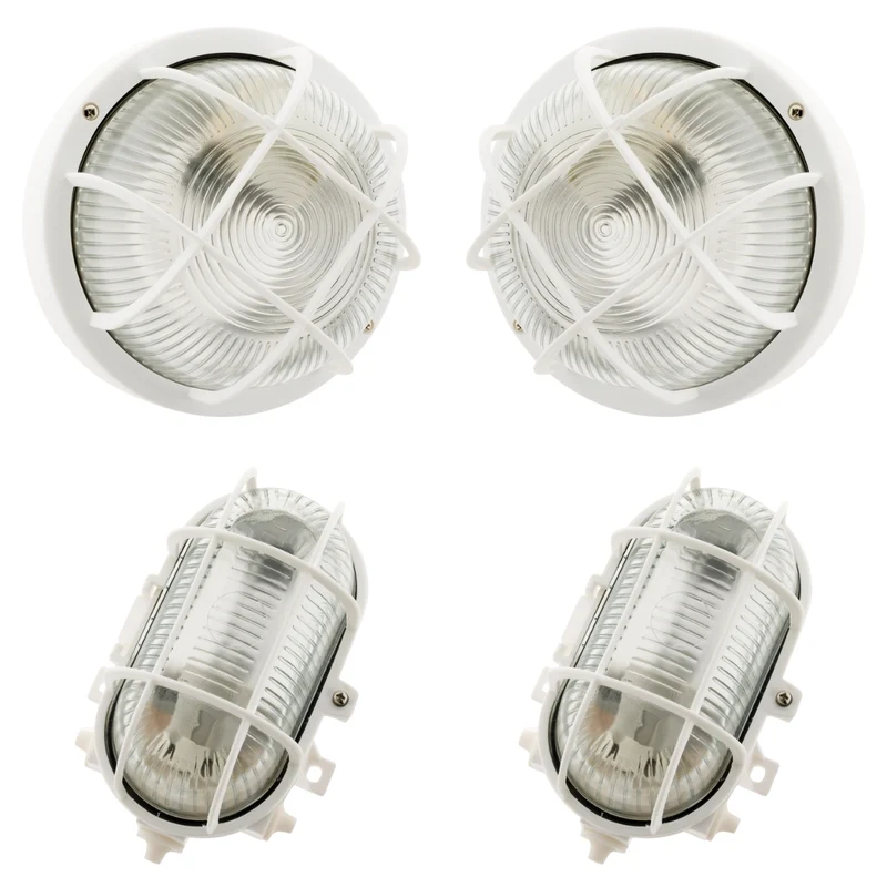 2 hublots LED rond et ovale - Blanc chaud - IP44 - 5W - Elexity
