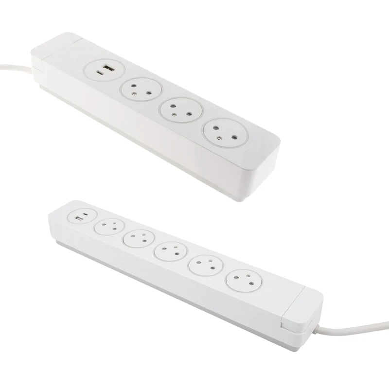 Multiprise Easy Eject 3x16A + bloc multiprise parafoudre 5 prises EasyEject + 2 USB - Otio