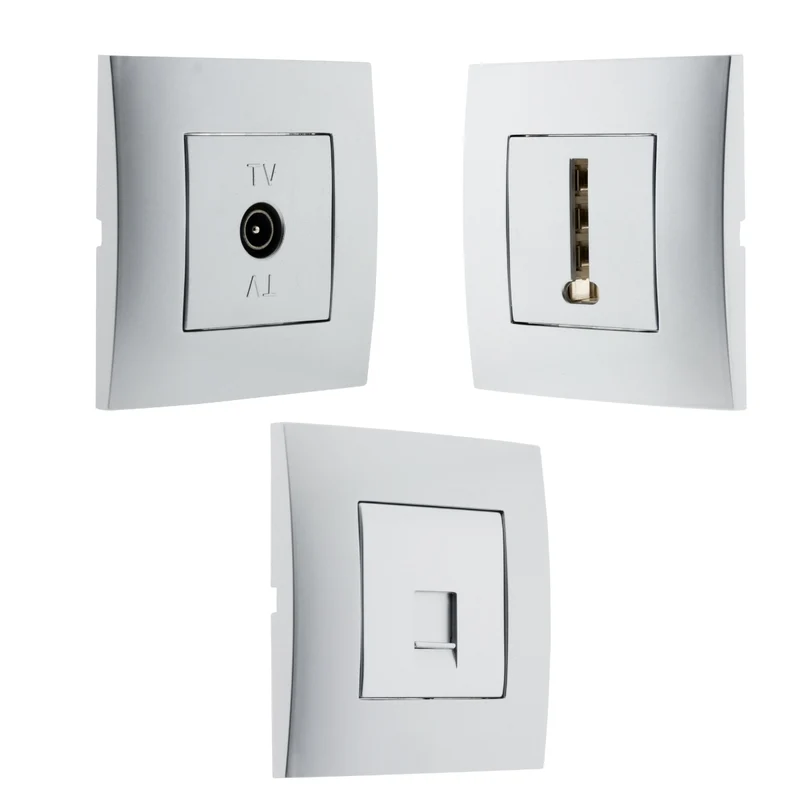 Prise TV + prise téléphonique 8 plots + prise RJ45 - Simplea - Zenitech