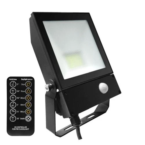 Projecteur 50W 3000K - Noir PIR - Lébénoïd