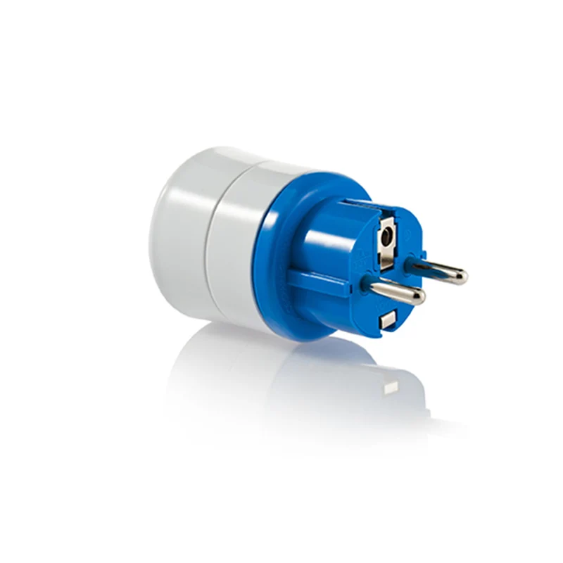 Adaptateur prise voyage universel tous pays France/Europe - compatible avec les prises françaises-européennes - Bleu - Watt and Co