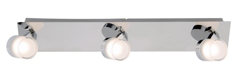 Réglette 3 Spots spécial Salle de Bain IP44 (13,5W 1050lm 3000K) Chrome - Voltman