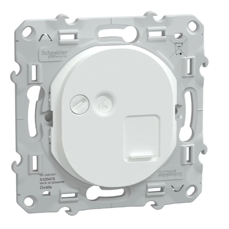 Prise RJ45 cat 6 blindée auto Blanc - Ovalis - Schneider