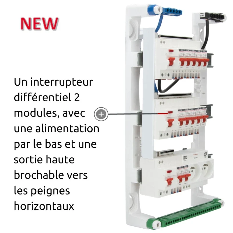Coffret électrique pré-équipé 2 rangées/26 modules - 2 ID/9 disjoncteurs - EasyConnect Thomson