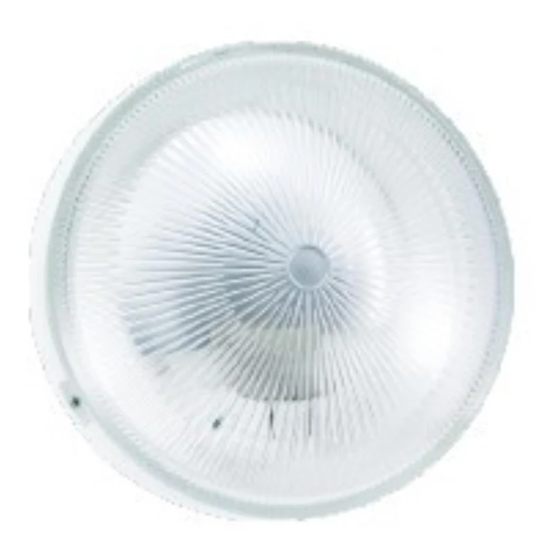 Hublot rond en verre Ø22,5x10,5cm E27 IP44 blanc - Zenitech