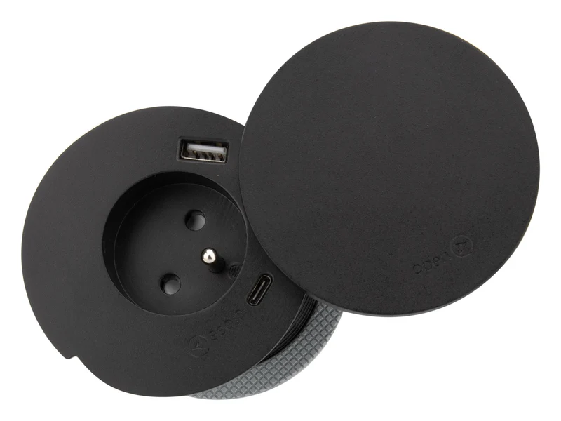 Prise encastrée + ports USB et chargeur induction QI - Otio