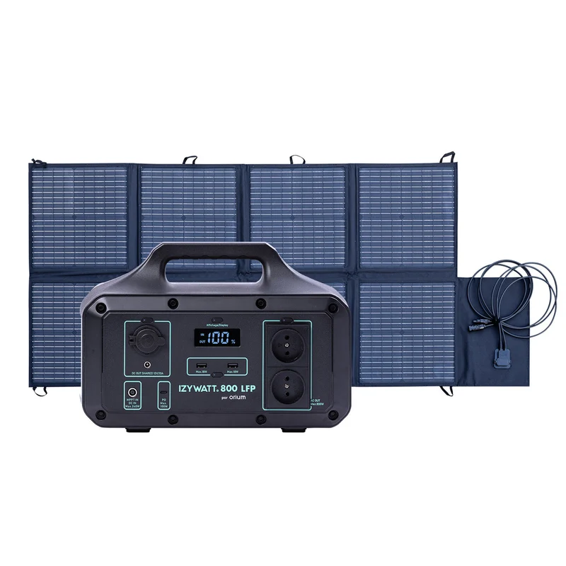 Pack générateur solaire LFP Izywatt 800 + panneau solaire 160W - Orium