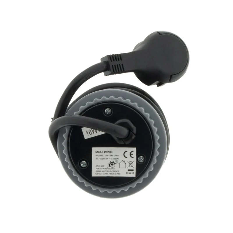 Prise encastrable Schuko + USB Ø60mm - Gris - Otio