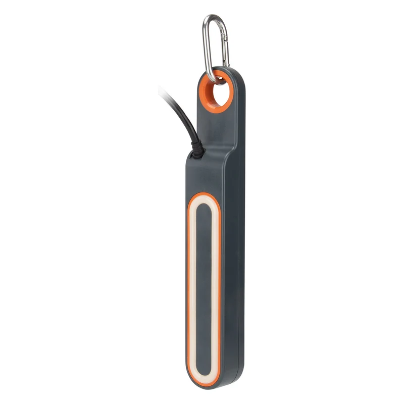 Multiprise 3 prises Schuko + crochets + lumière + 2 USB A+C - Gris/Orange - Klipo - Zenitech